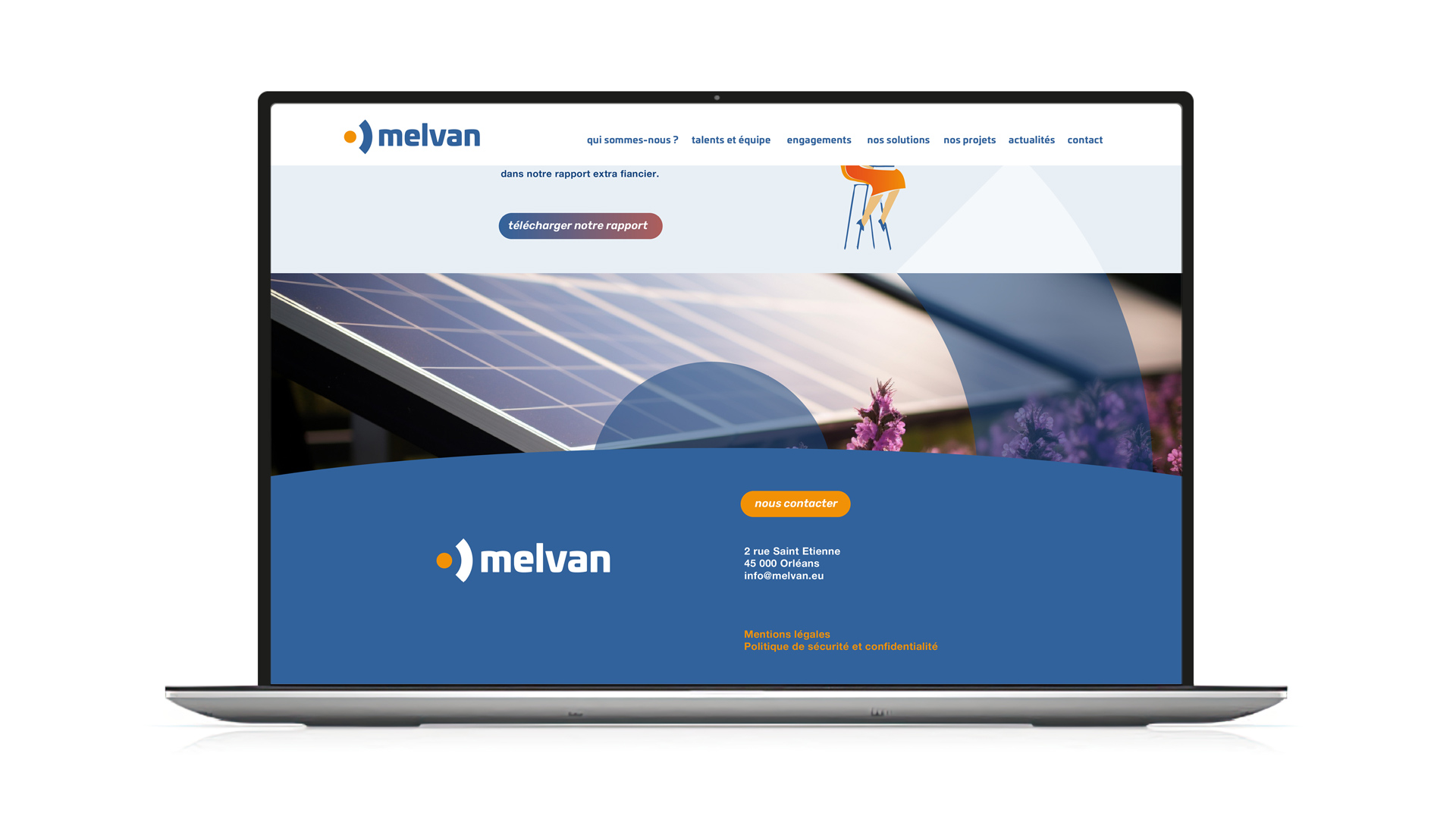 Melvan website footer