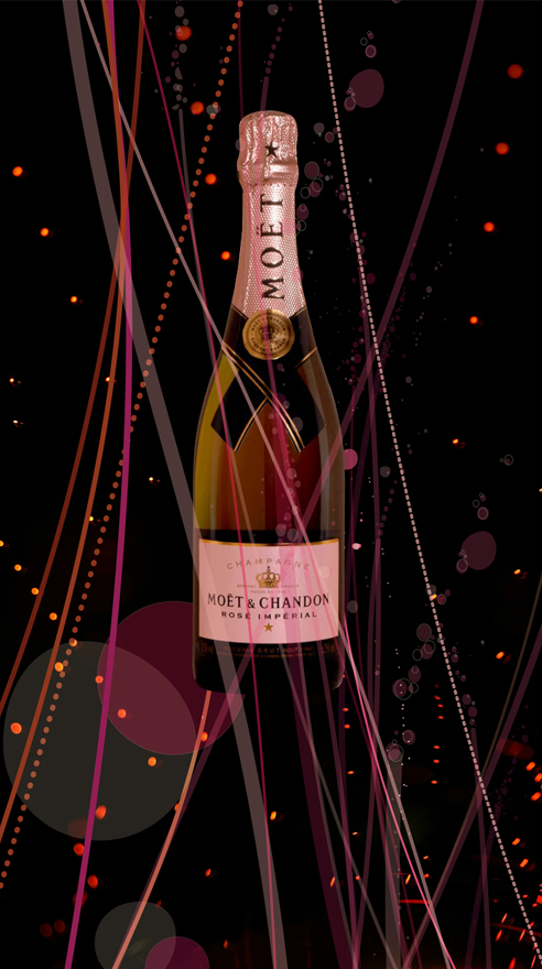 illustration champagne bouteille moet et chandon zoom